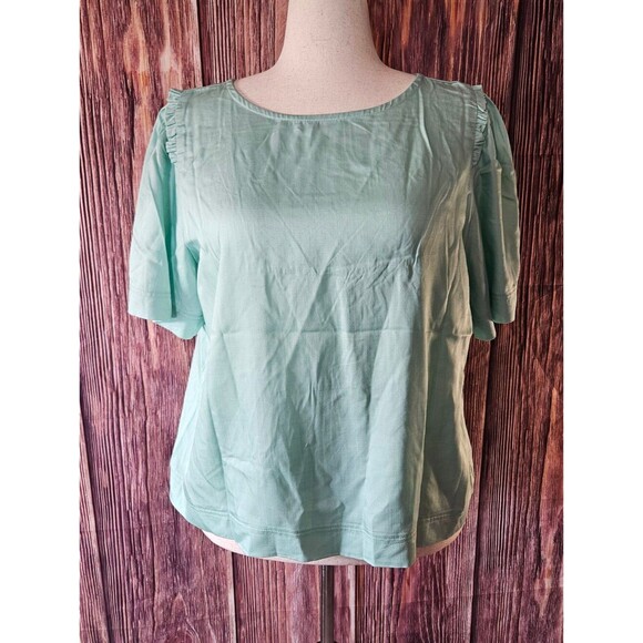 New York & Company Tops - NWT NY & Company Ruffle Trim Portrait Tie Back Top Size XXL